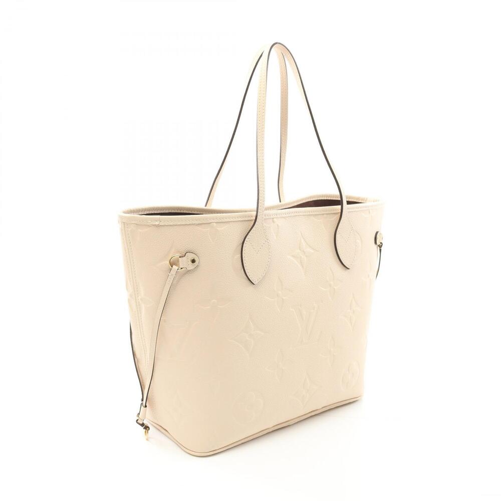 Louis Vuitton Neverfull Tote Bag Leather Monogram Empreinte Ivory White - Picture 1 of 7
